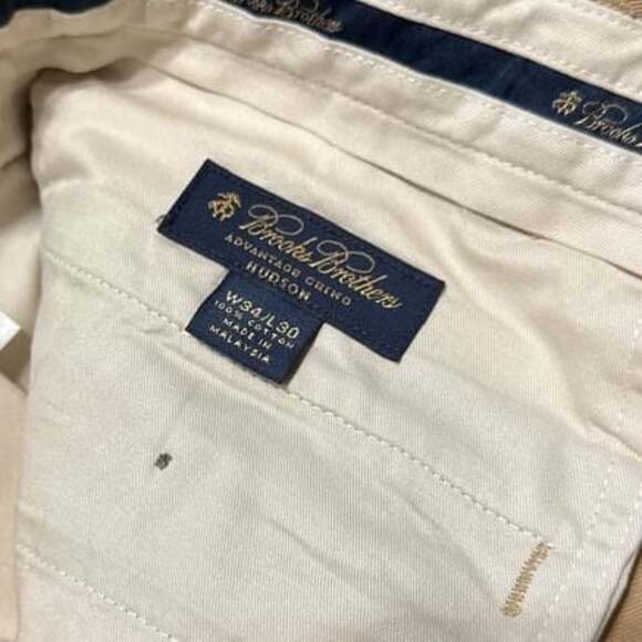 Brooks Brothers Other - Brooks Brothers Pants Mens 36 X 32 Hudson Chino Grey Cotton Blend Pockets
